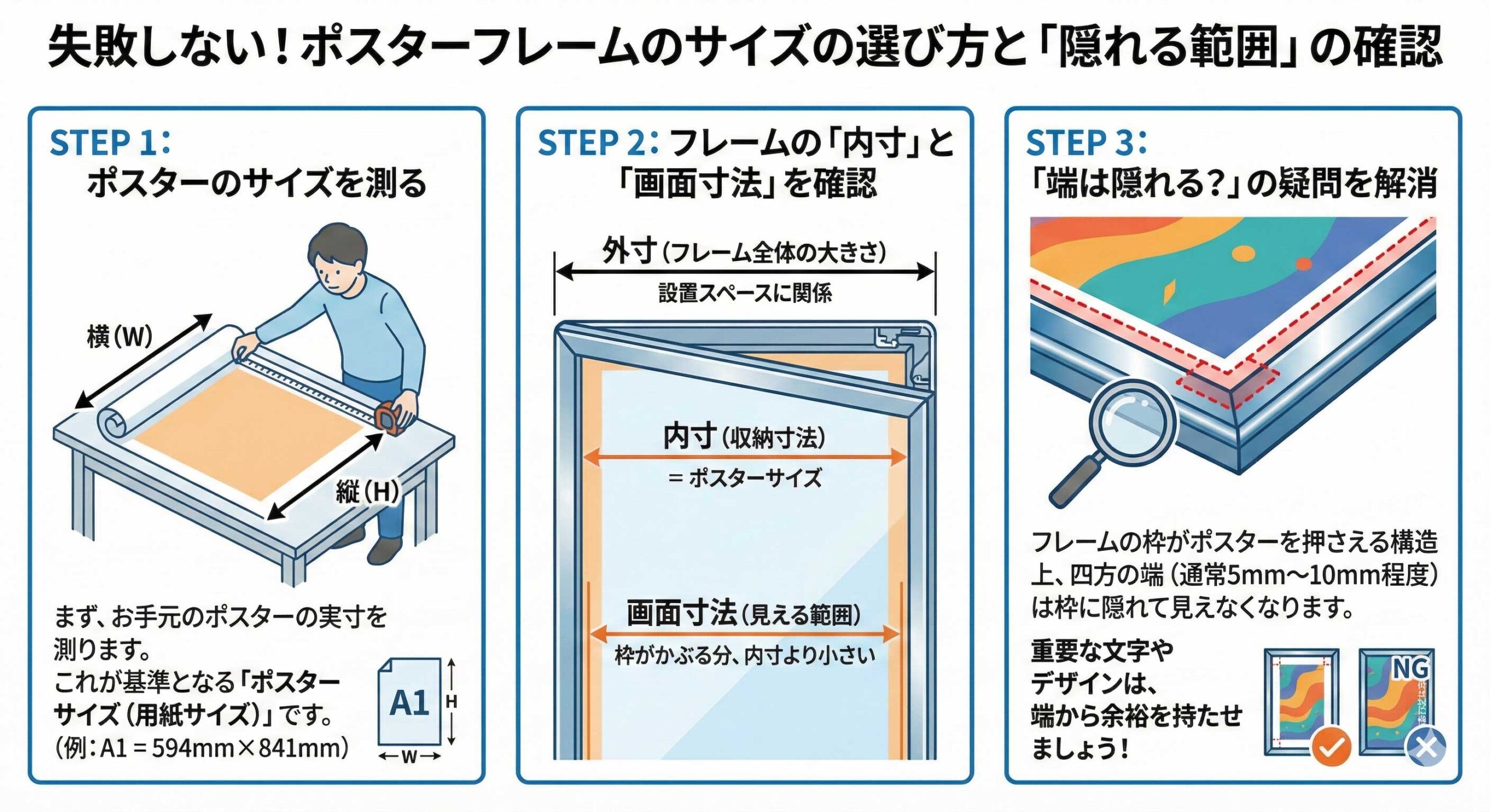 ポスターフレームのサイズの選び方